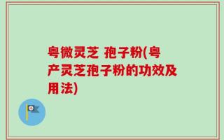 粤微灵芝 孢子粉(粤产灵芝孢子粉的功效及用法)