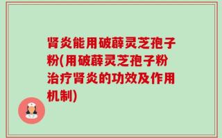 肾炎能用破薜灵芝孢子粉(用破薜灵芝孢子粉治疗肾炎的功效及作用机制)