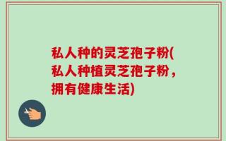私人种的灵芝孢子粉(私人种植灵芝孢子粉，拥有健康生活)