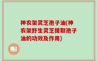 神农架灵芝孢子油(神农架野生灵芝提取孢子油的功效及作用)