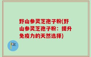 野山参灵芝孢子粉(野山参灵芝孢子粉：提升免疫力的天然选择)
