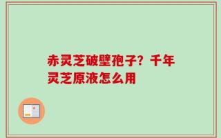 赤灵芝破壁孢子？千年灵芝原液怎么用