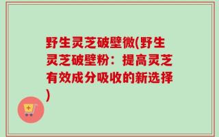 野生灵芝破壁微(野生灵芝破壁粉：提高灵芝有效成分吸收的新选择)