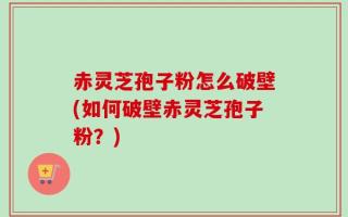赤灵芝孢子粉怎么破壁(如何破壁赤灵芝孢子粉？)