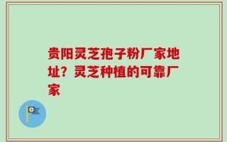 贵阳灵芝孢子粉厂家地址？灵芝种植的可靠厂家