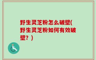 野生灵芝粉怎么破壁(野生灵芝粉如何有效破壁？)