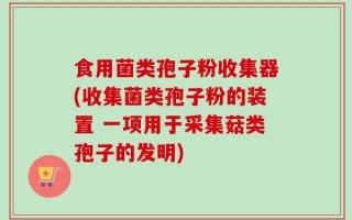 食用菌类孢子粉收集器(收集菌类孢子粉的装置 一项用于采集菇类孢子的发明)