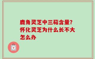 鹿角灵芝中三萜含量？怀化灵芝为什么长不大怎么办