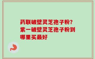 药联破壁灵芝孢子粉？紫一破壁灵芝孢子粉到哪里买最好