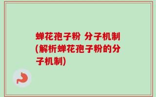蝉花孢子粉 分子机制(解析蝉花孢子粉的分子机制)