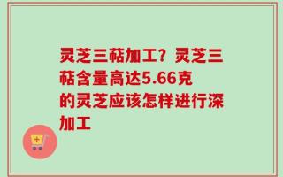 灵芝三萜加工？灵芝三萜含量高达5.66克的灵芝应该怎样进行深加工