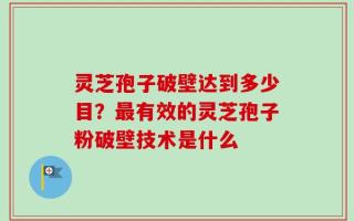 灵芝孢子破壁达到多少目？最有效的灵芝孢子粉破壁技术是什么