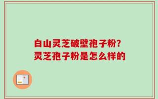 白山灵芝破壁孢子粉？灵芝孢子粉是怎么样的