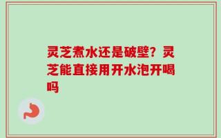 灵芝煮水还是破壁？灵芝能直接用开水泡开喝吗