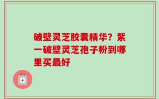 破壁灵芝胶囊精华？紫一破壁灵芝孢子粉到哪里买最好