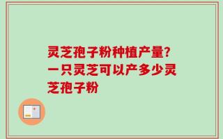 灵芝孢子粉种植产量？一只灵芝可以产多少灵芝孢子粉