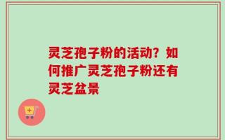 灵芝孢子粉的活动？如何推广灵芝孢子粉还有灵芝盆景