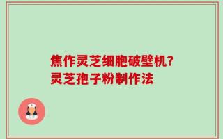 焦作灵芝细胞破壁机？灵芝孢子粉制作法
