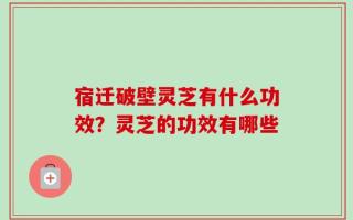 宿迁破壁灵芝有什么功效？灵芝的功效有哪些