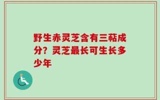 野生赤灵芝含有三萜成分？灵芝最长可生长多少年