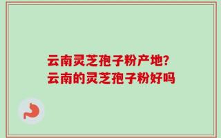 云南灵芝孢子粉产地？云南的灵芝孢子粉好吗