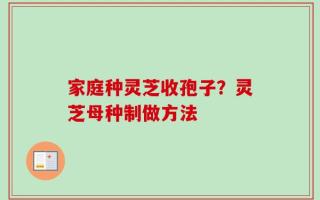 家庭种灵芝收孢子？灵芝母种制做方法