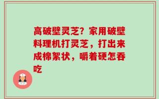 高破壁灵芝？家用破壁料理机打灵芝，打出来成棉絮状，嚼着硬怎吞吃