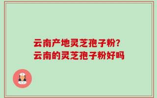 云南产地灵芝孢子粉？云南的灵芝孢子粉好吗