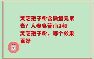 灵芝孢子粉含微量元素表？人参皂苷rh2和灵芝孢子粉，哪个效果更好