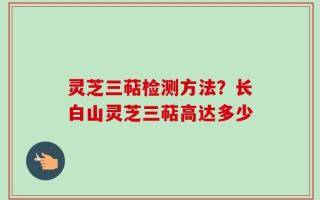 灵芝三萜检测方法？长白山灵芝三萜高达多少