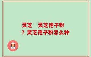 灵芝   灵芝孢子粉？灵芝孢子粉怎么种