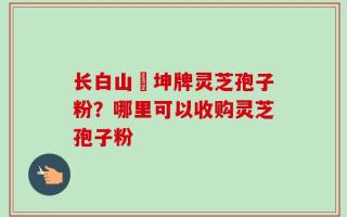 长白山喆坤牌灵芝孢子粉？哪里可以收购灵芝孢子粉