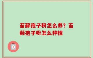 苔藓孢子粉怎么养？苔藓孢子粉怎么种植