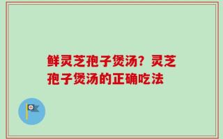 鲜灵芝孢子煲汤？灵芝孢子煲汤的正确吃法