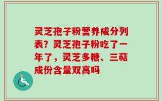 灵芝孢子粉营养成分列表？灵芝孢子粉吃了一年了，灵芝多糖、三萜成份含量双高吗