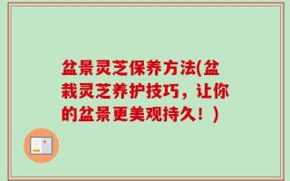 盆景灵芝保养方法(盆栽灵芝养护技巧，让你的盆景更美观持久！)