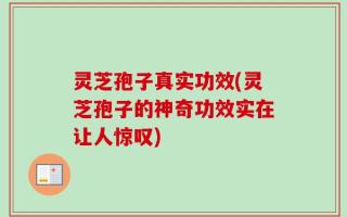 灵芝孢子真实功效(灵芝孢子的神奇功效实在让人惊叹)