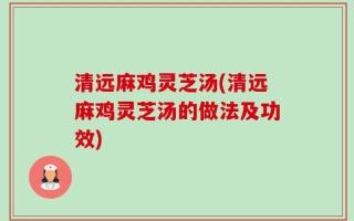 清远麻鸡灵芝汤(清远麻鸡灵芝汤的做法及功效)