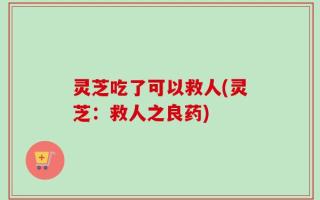 灵芝吃了可以救人(灵芝：救人之良药)