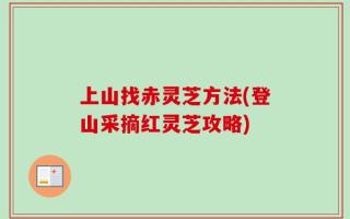 上山找赤灵芝方法(登山采摘红灵芝攻略)