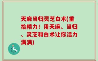 天麻当归灵芝白术(重拾精力！用天麻、当归、灵芝和白术让你活力满满)