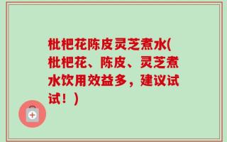 枇杷花陈皮灵芝煮水(枇杷花、陈皮、灵芝煮水饮用效益多，建议试试！)