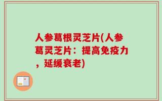 人参葛根灵芝片(人参葛灵芝片：提高免疫力，延缓衰老)