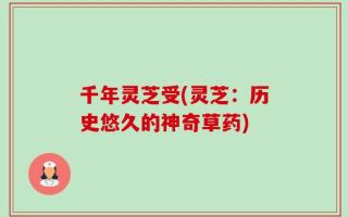 千年灵芝受(灵芝：历史悠久的神奇草药)