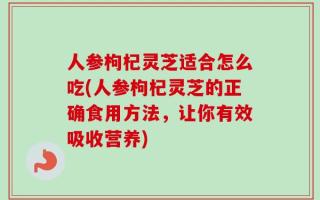 人参枸杞灵芝适合怎么吃(人参枸杞灵芝的正确食用方法，让你有效吸收营养)