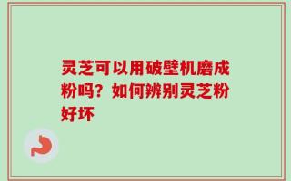 灵芝可以用破壁机磨成粉吗？如何辨别灵芝粉好坏