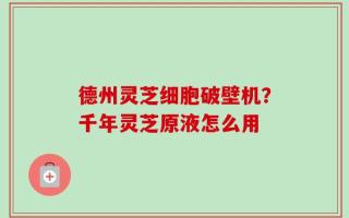德州灵芝细胞破壁机？千年灵芝原液怎么用