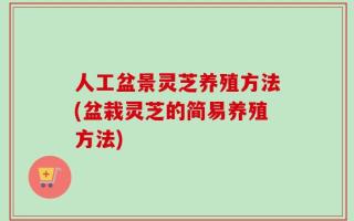 人工盆景灵芝养殖方法(盆栽灵芝的简易养殖方法)