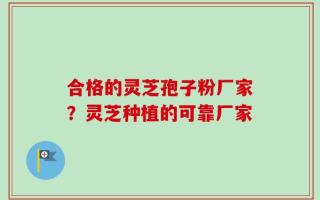 合格的灵芝孢子粉厂家？灵芝种植的可靠厂家