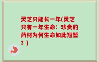 灵芝只能长一年(灵芝只有一年生命：珍贵的药材为何生命如此短暂？)